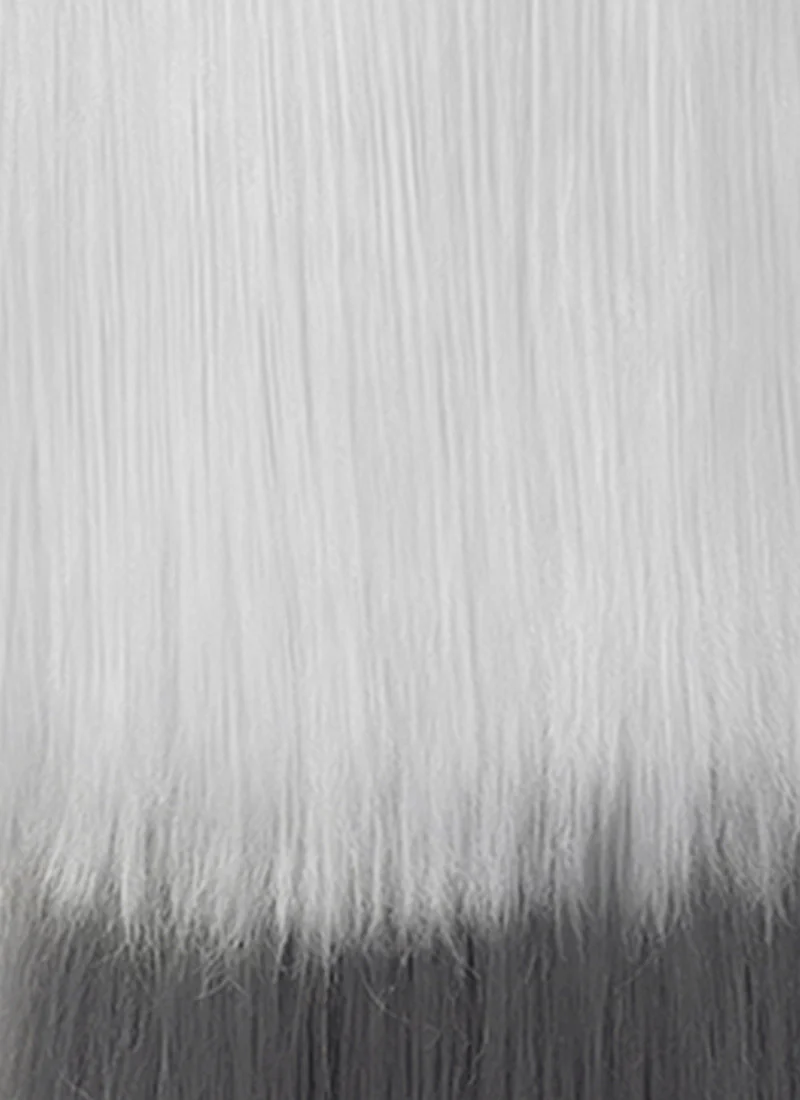 Hazbin Hotel Vaggi White With Dark Grey Straight Lace Front Synthetic Wig LF6166 - Image 18