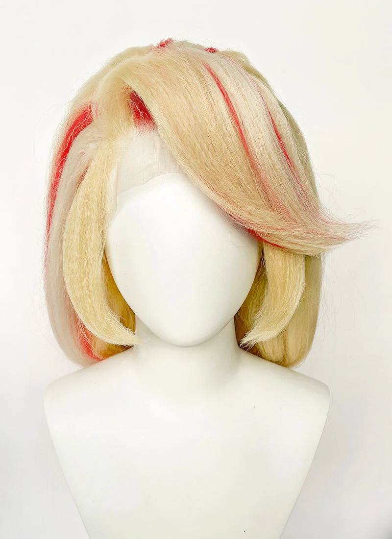 Hazbin Hotel Charlie Morningstar Blonde Mixed Red Straight Yaki Lace Front Synthetic Wig LF6173 - Image 11