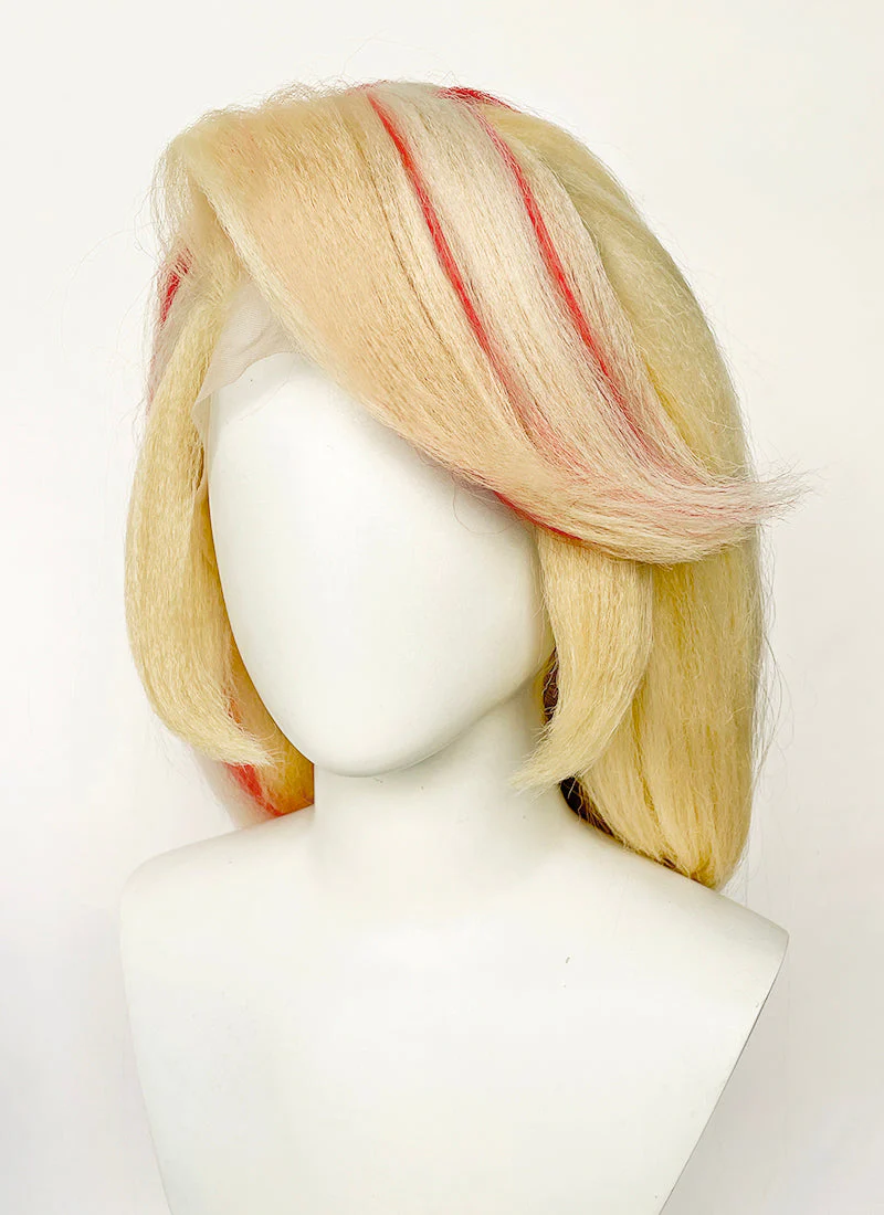 Hazbin Hotel Charlie Morningstar Blonde Mixed Red Straight Yaki Lace Front Synthetic Wig LF6173 - Image 4