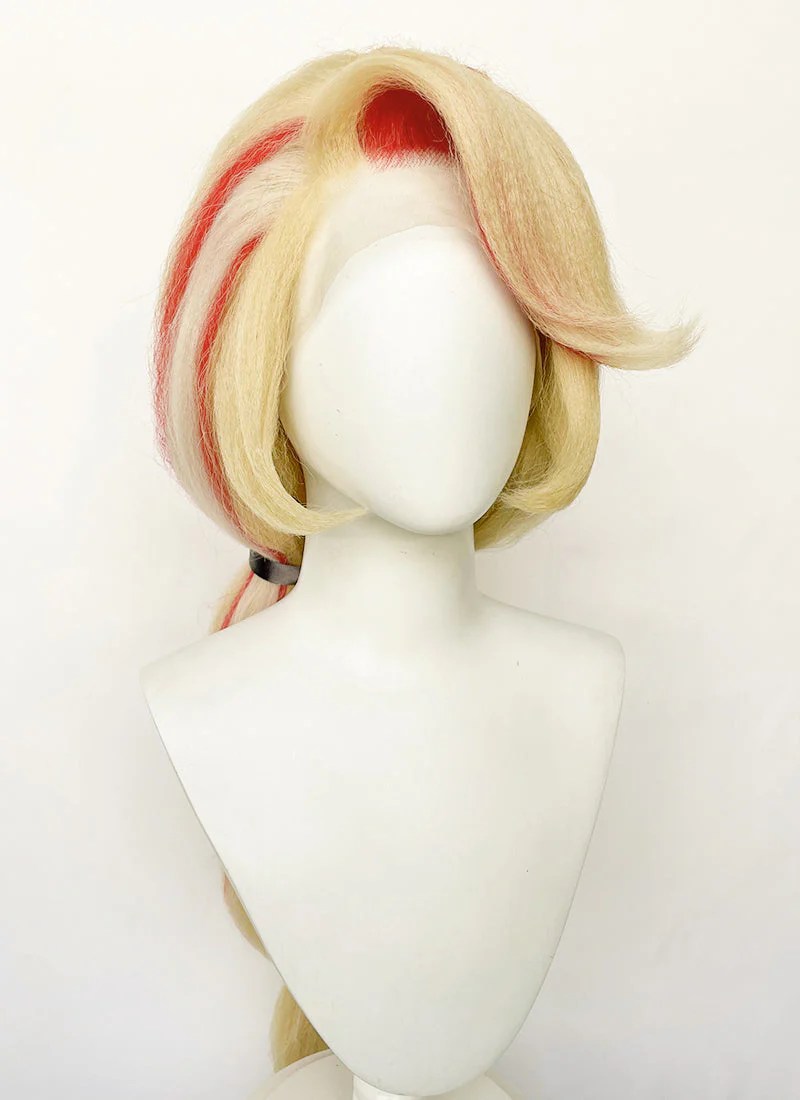 Hazbin Hotel Charlie Morningstar Blonde Mixed Red Straight Yaki Lace Front Synthetic Wig LF6173 - Image 5