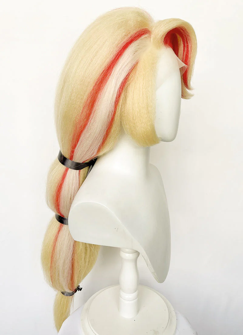 Hazbin Hotel Charlie Morningstar Blonde Mixed Red Straight Yaki Lace Front Synthetic Wig LF6173 - Image 6