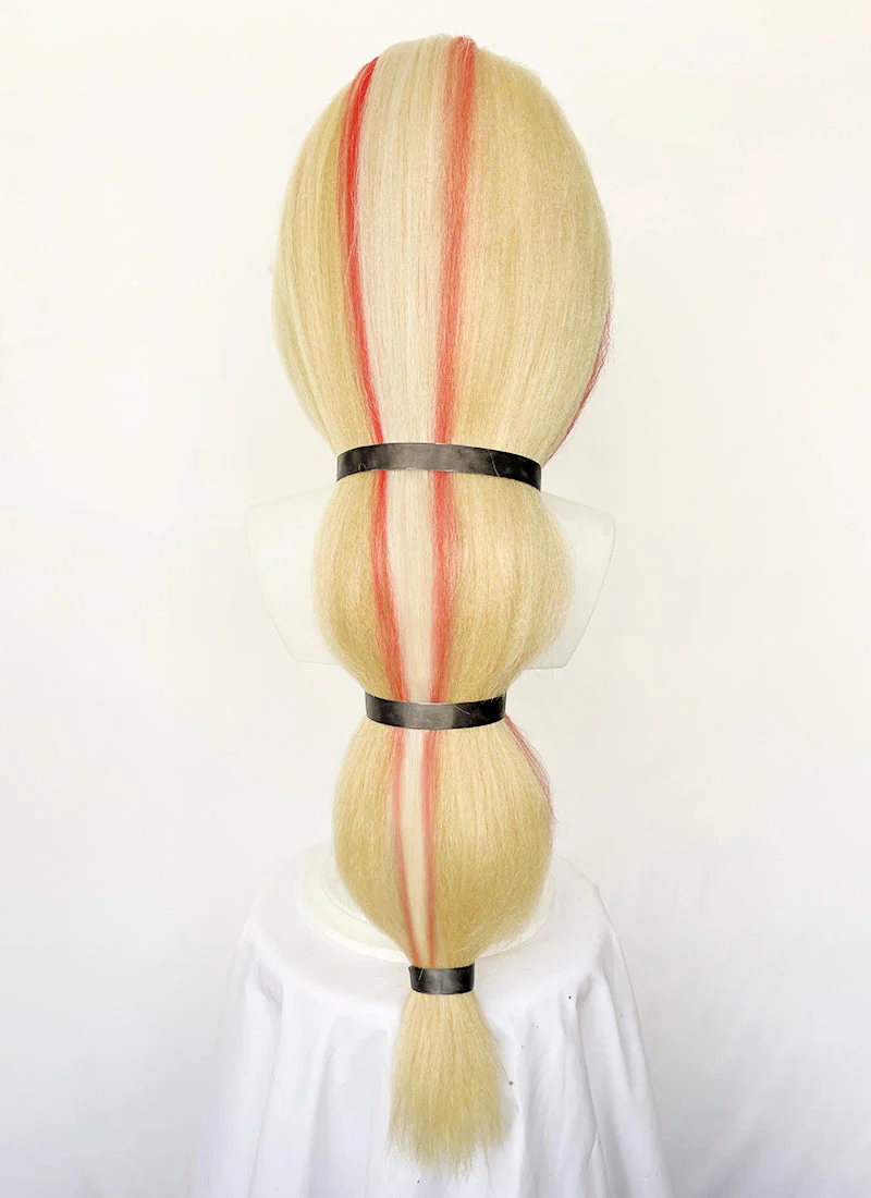 Hazbin Hotel Charlie Morningstar Blonde Mixed Red Straight Yaki Lace Front Synthetic Wig LF6173 - Image 7