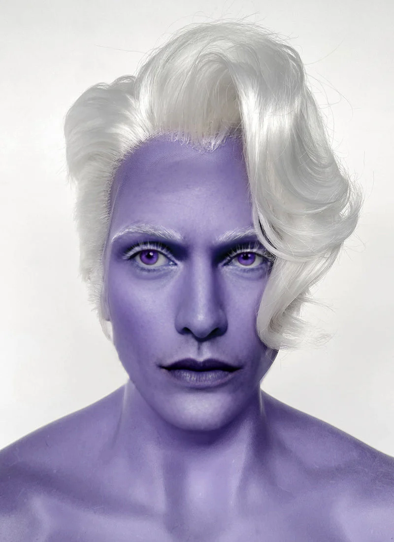 Critical Role Essek Thelyss White Wavy Lace Front Synthetic Men's Wig LF6176 - Image 3