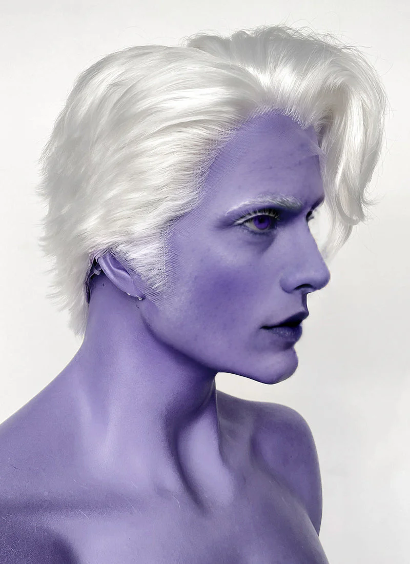 Critical Role Essek Thelyss White Wavy Lace Front Synthetic Men's Wig LF6176 - Image 4