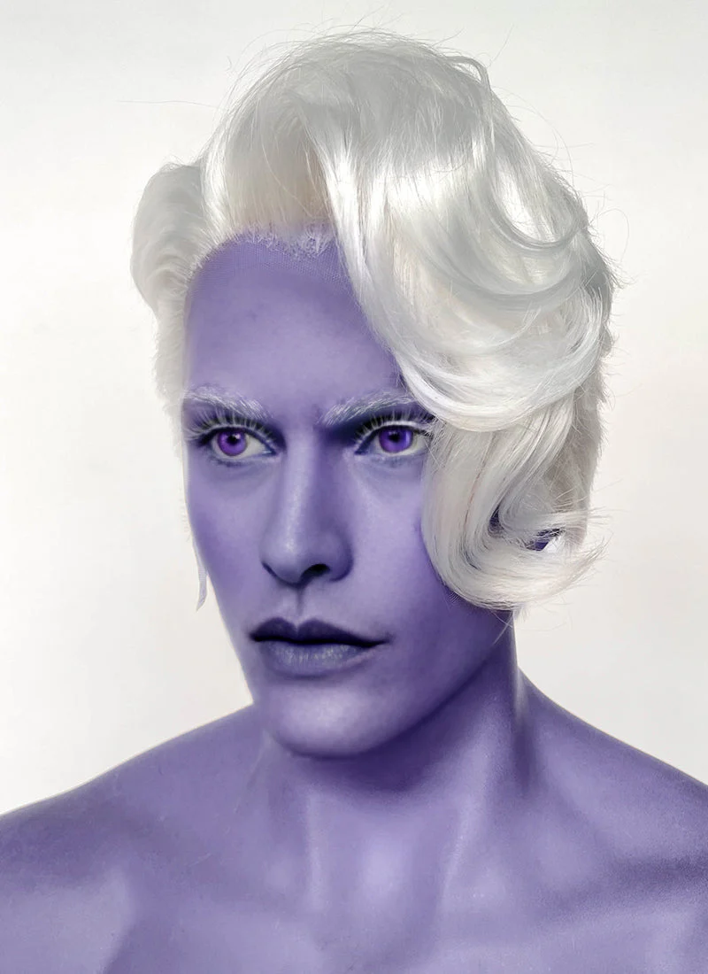 Critical Role Essek Thelyss White Wavy Lace Front Synthetic Men's Wig LF6176 - Image 6