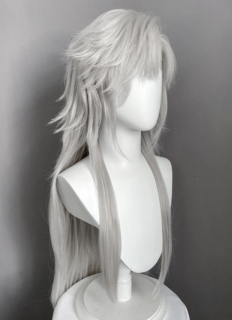 Love and Deepspace Sylus Pastel Light Grey Straight Lace Front Synthetic Men's Wig LF6177 - Image 4
