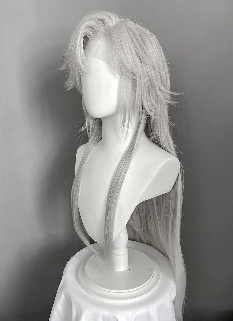 Love and Deepspace Sylus Pastel Light Grey Straight Lace Front Synthetic Men's Wig LF6177 - Image 7