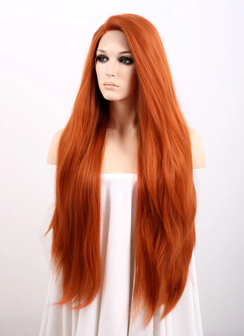 Ginger Straight Yaki Lace Front Synthetic Wig LF624 - Image 4