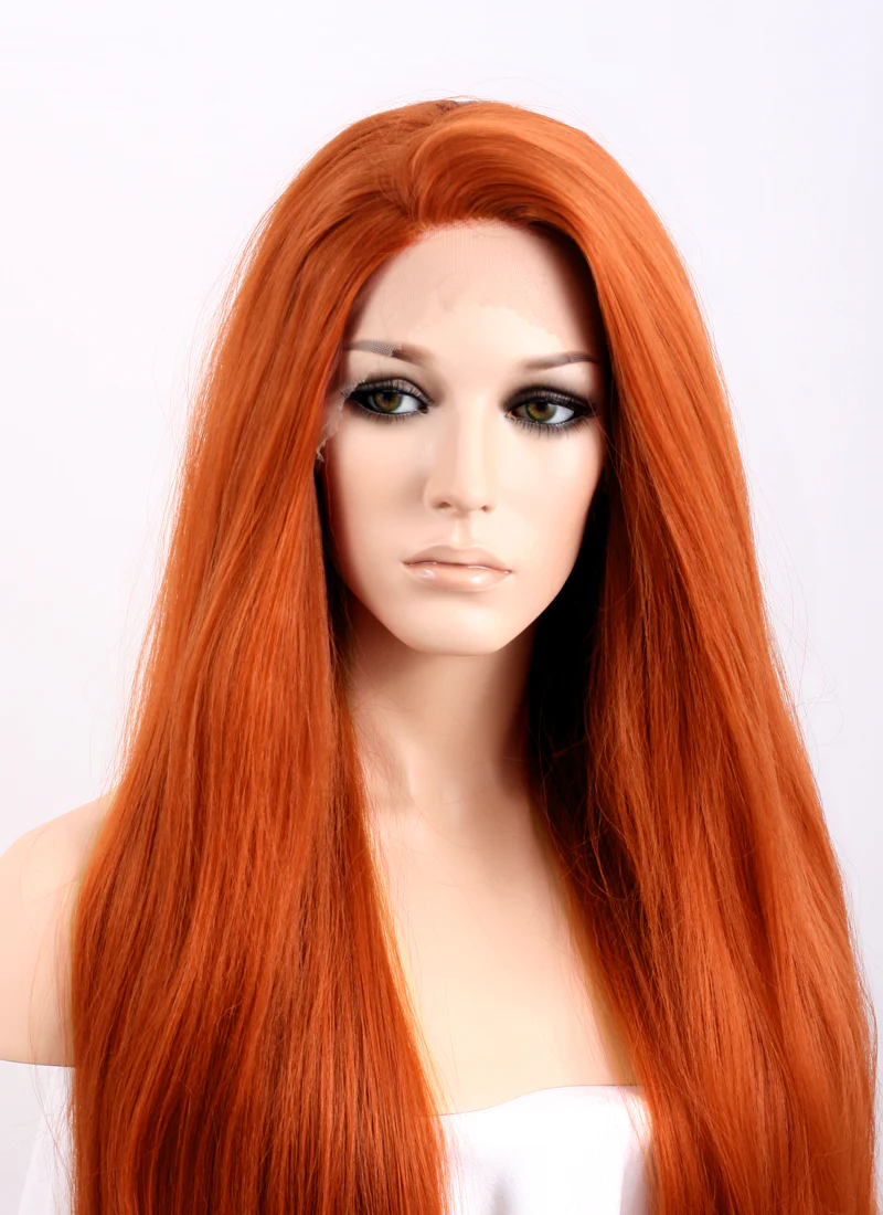 Ginger Straight Yaki Lace Front Synthetic Wig LF624 - Image 6