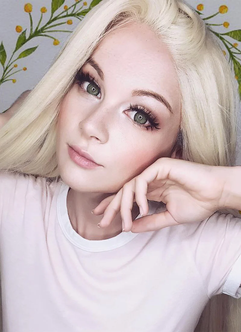 Straight Yaki Blonde Lace Front Synthetic Wig LF701E - Image 2