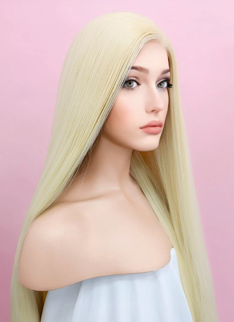Straight Yaki Blonde Lace Front Synthetic Wig LF701E - Image 3