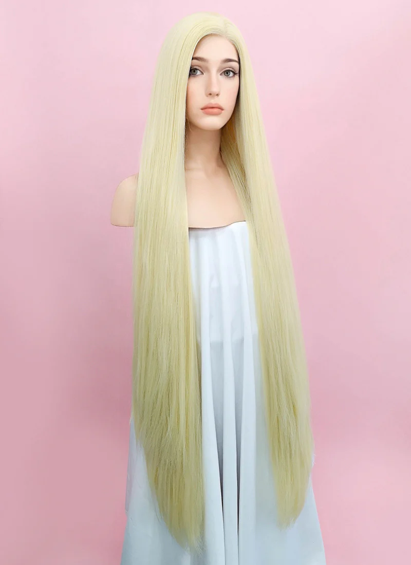 Straight Yaki Blonde Lace Front Synthetic Wig LF701E - Image 4