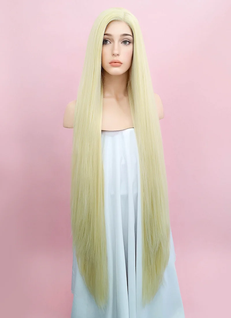 Straight Yaki Blonde Lace Front Synthetic Wig LF701E - Image 5