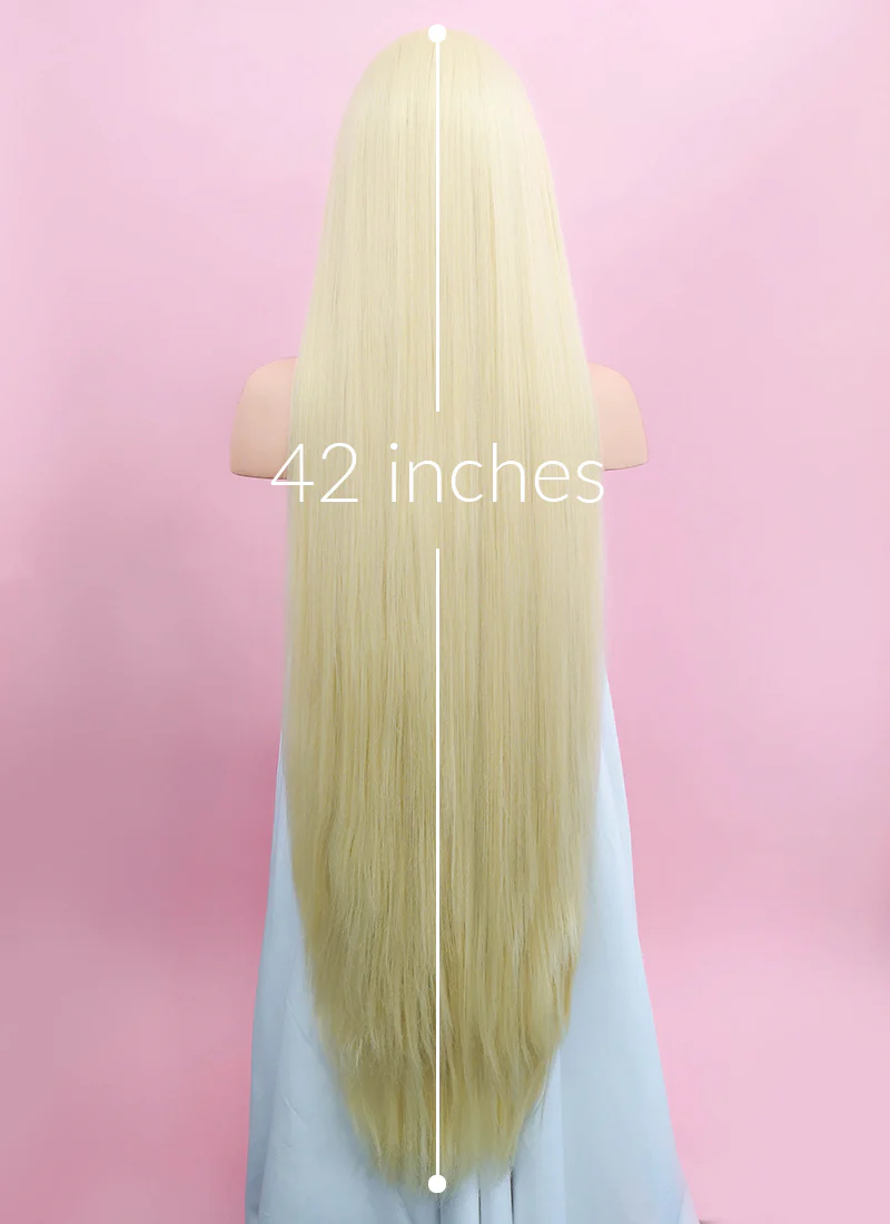 Straight Yaki Blonde Lace Front Synthetic Wig LF701E - Image 7