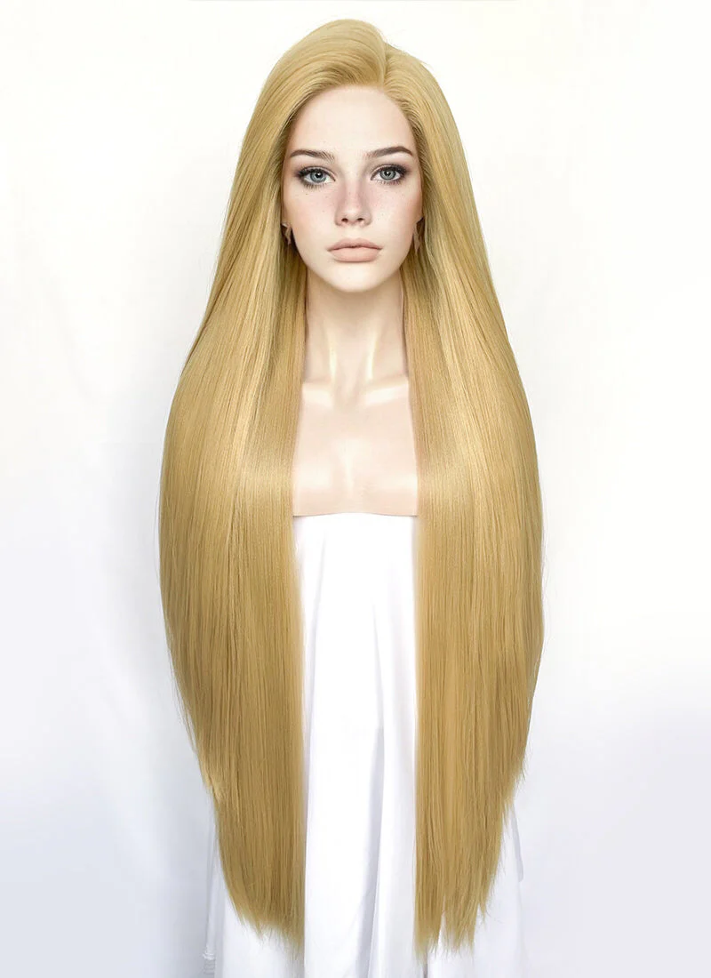 Straight Yaki Blonde Lace Front Synthetic Wig LF701S - Image 3
