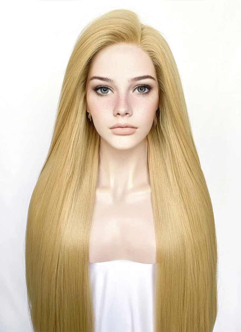 Straight Yaki Blonde Lace Front Synthetic Wig LF701S - Image 4