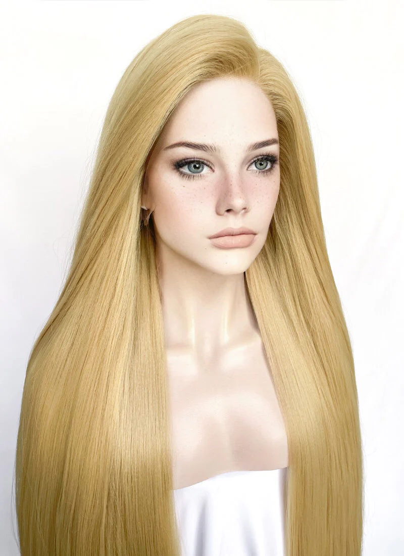 Straight Yaki Blonde Lace Front Synthetic Wig LF701S - Image 9
