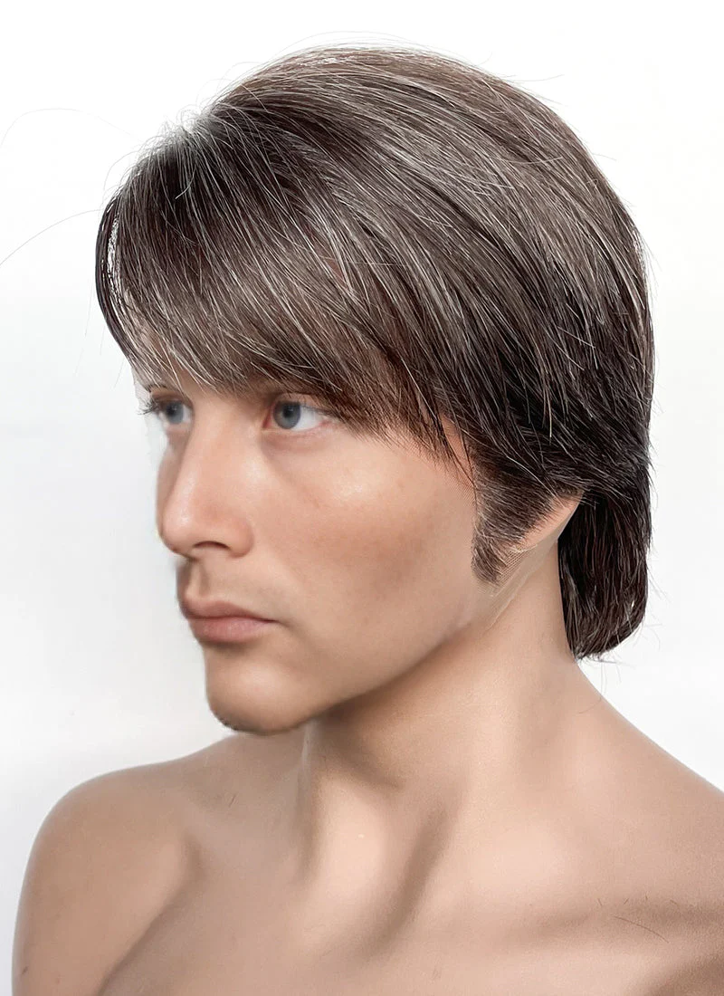 Hannibal Dr. Hannibal Lecter Straight Mixed Brown Lace Front Synthetic Men's Wig LF8006 - Image 5