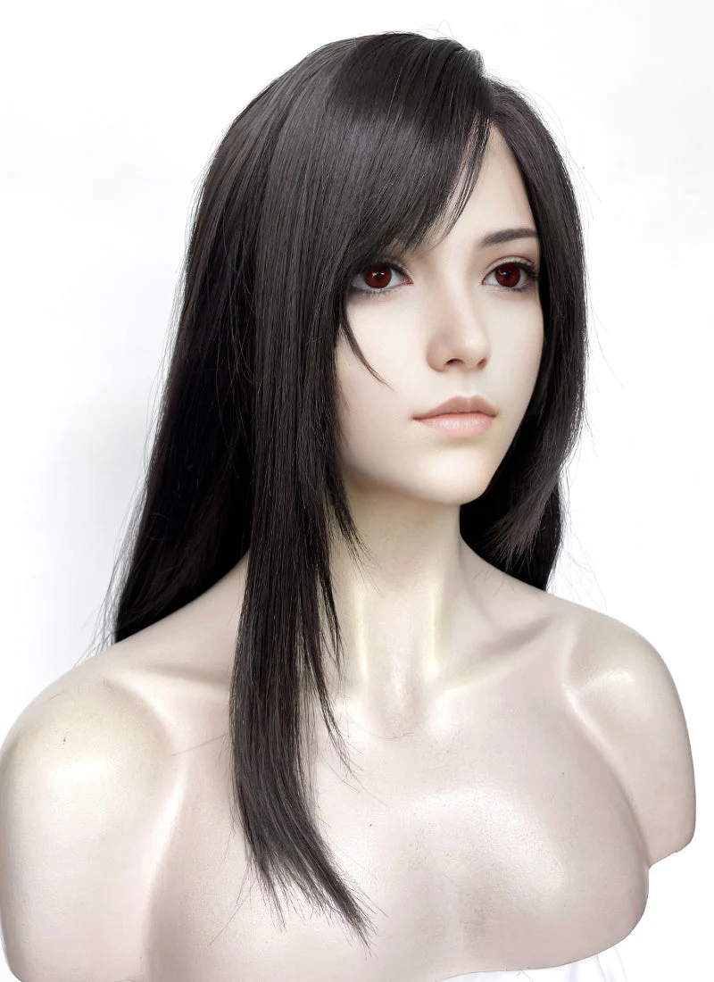 Final Fantasy VII Remake Tifa Lockhart Straight Yaki Natural Black Lace Front Synthetic Wig LF8007 - Image 5