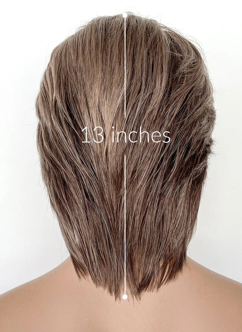 Mixed Brown Straight Lace Front Synthetic Men's Wig LF8010 - Image 6