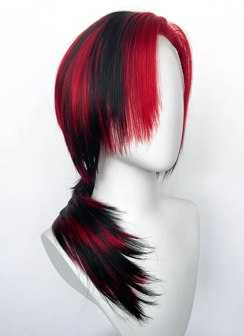 Black Mixed Red Straight Lace Front Synthetic Hair Wig LF8014 - Image 2