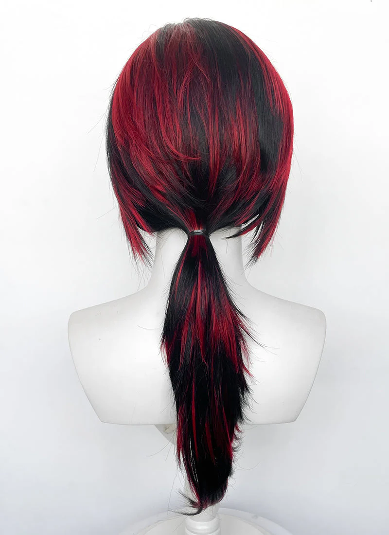 Black Mixed Red Straight Lace Front Synthetic Hair Wig LF8014 - Image 3