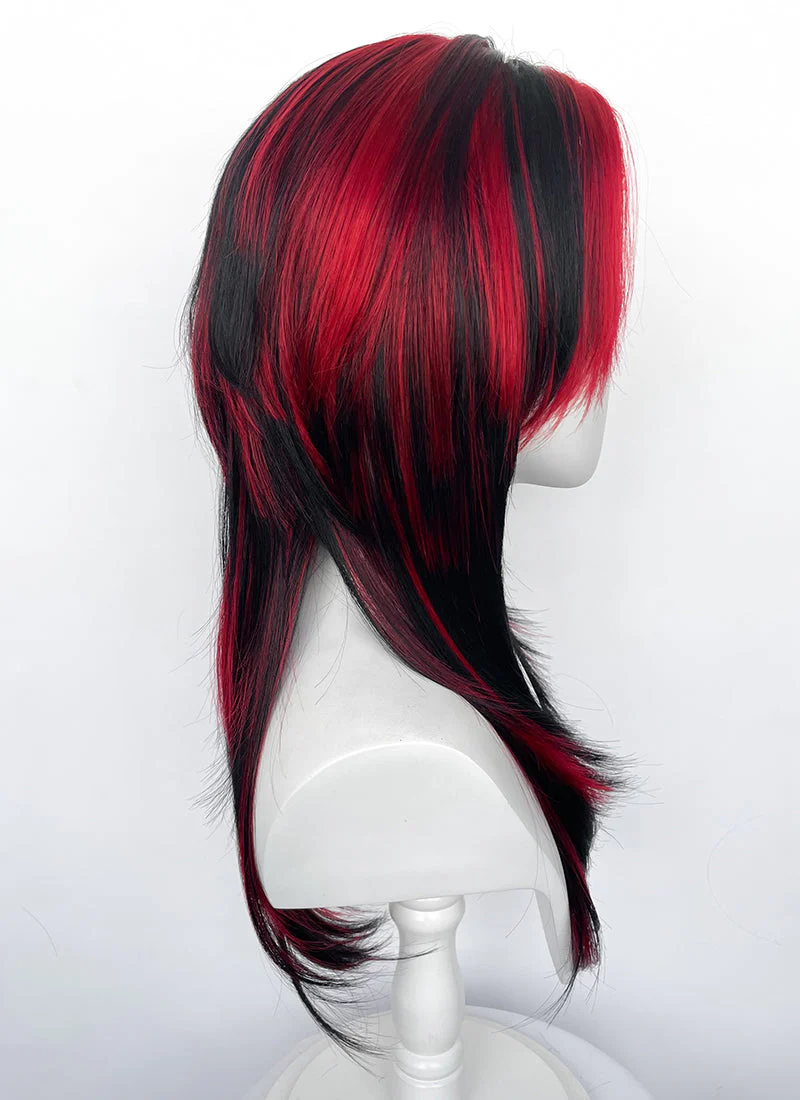 Black Mixed Red Straight Lace Front Synthetic Hair Wig LF8014 - Image 6