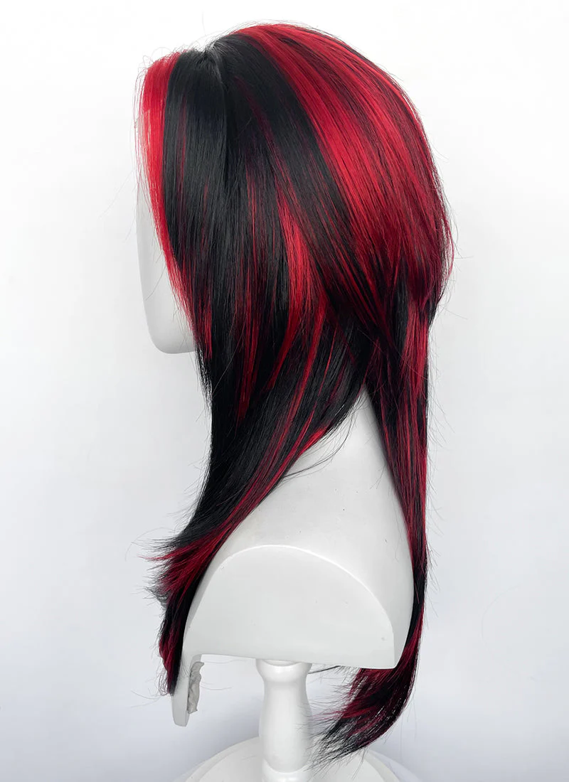 Black Mixed Red Straight Lace Front Synthetic Hair Wig LF8014 - Image 8