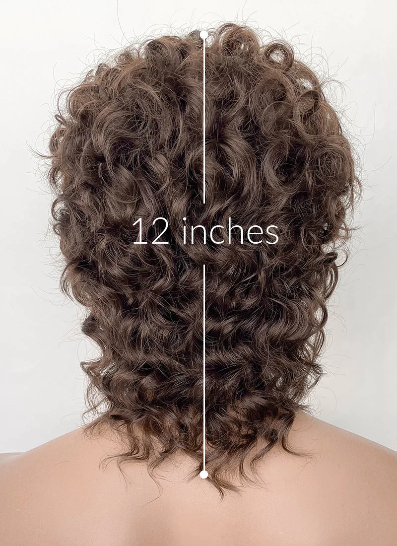 Brunette Curly Lace Front Synthetic Men's Wig LF8017 - Image 6