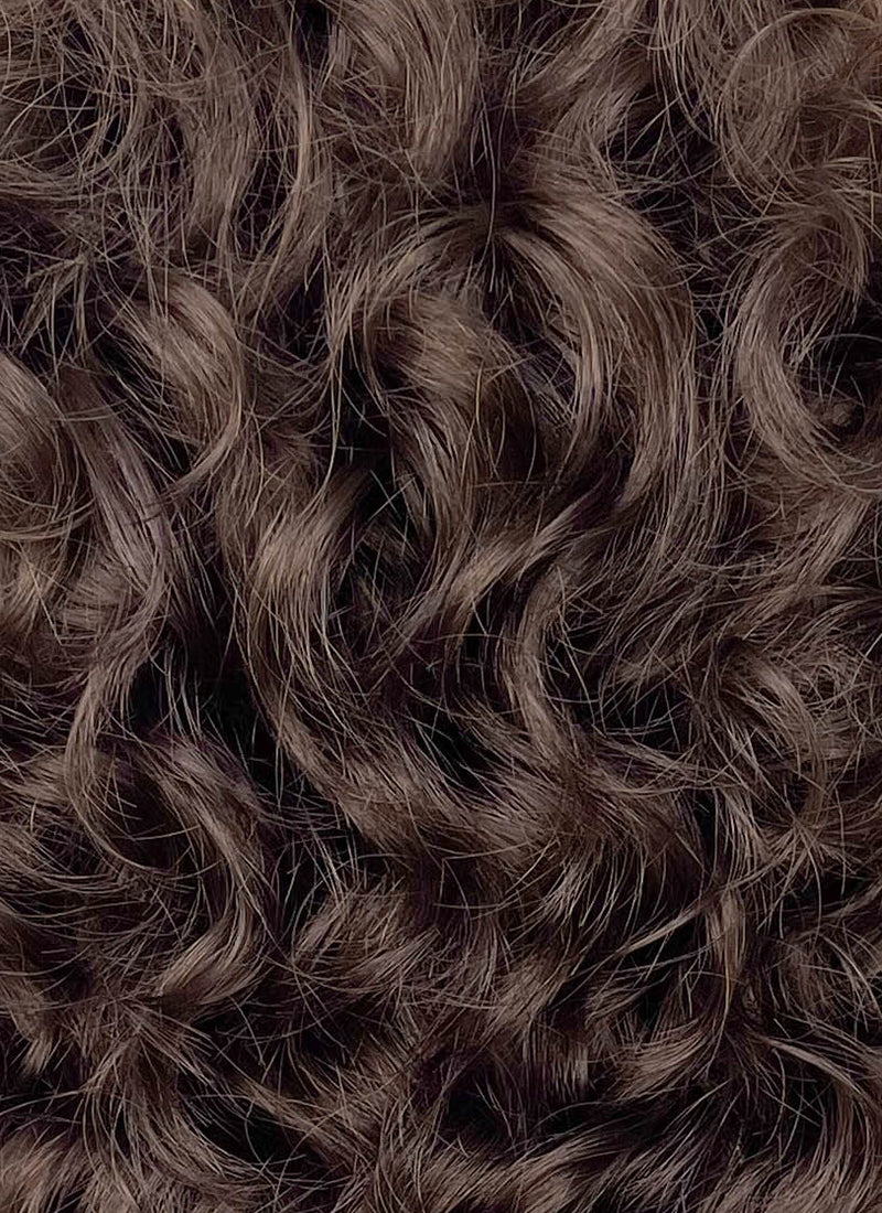 Brunette Curly Lace Front Synthetic Men's Wig LF8017 - Image 7