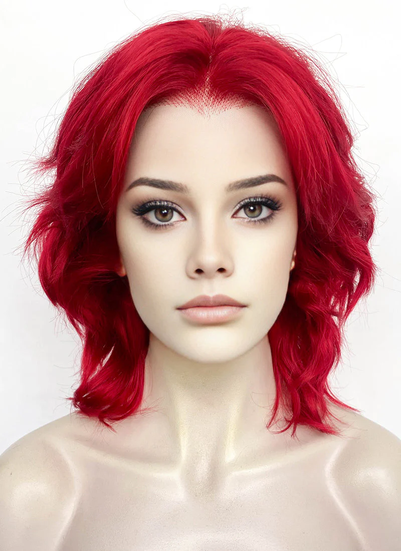 Red Wavy Lace Front Synthetic Men's Wig LF8021 - Image 7