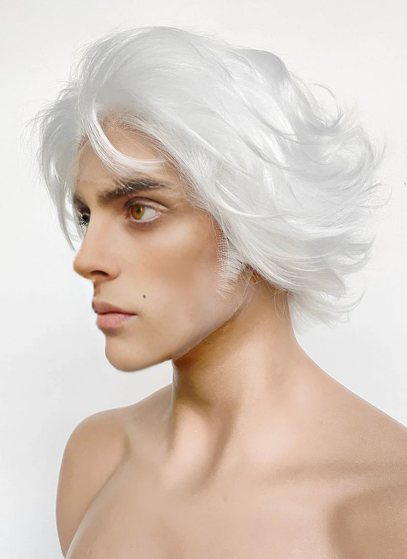 League of Legends LOL Arcane Viktor White Wavy Lace Front Synthetic Men's Wig LF8024 - Image 6