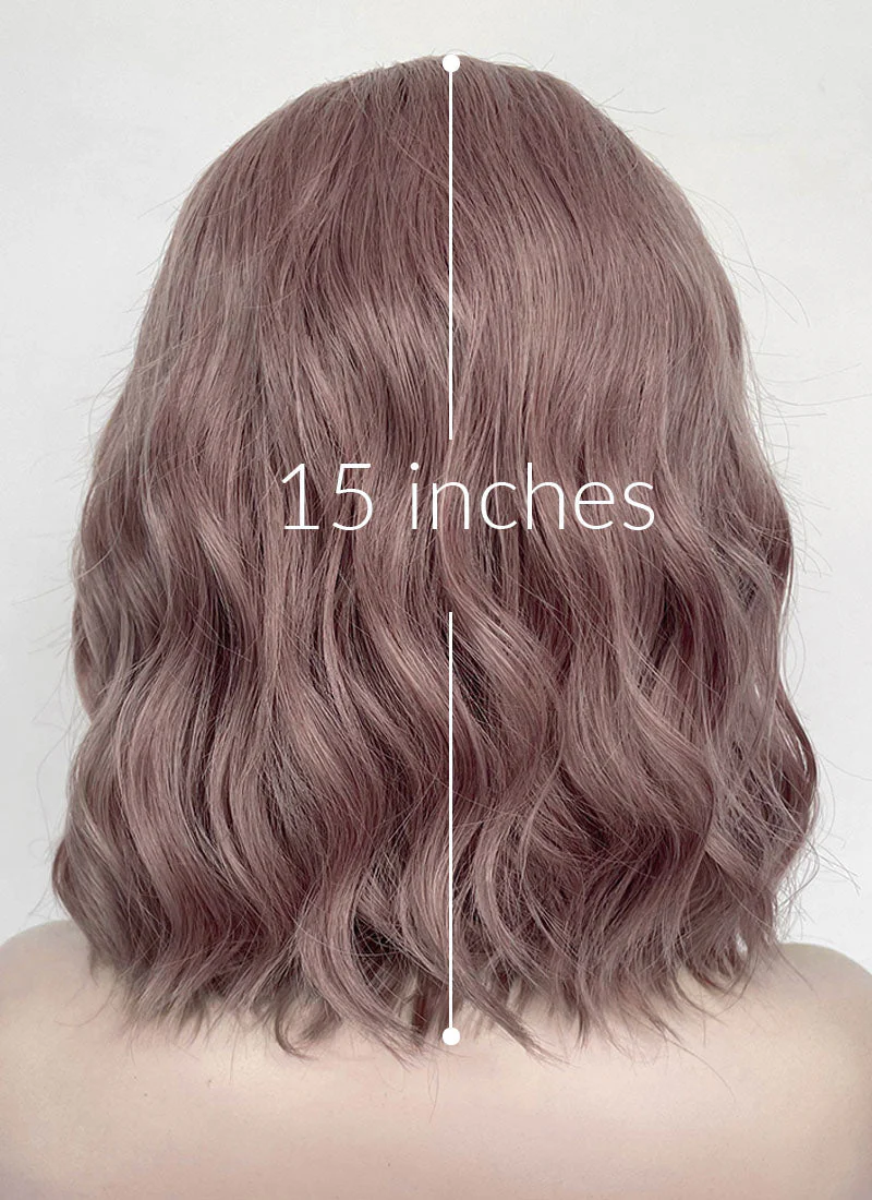 Elden Ring Melina Pastel Pale Plum Wavy Lace Front Synthetic Hair Wig LF8058 - Image 5