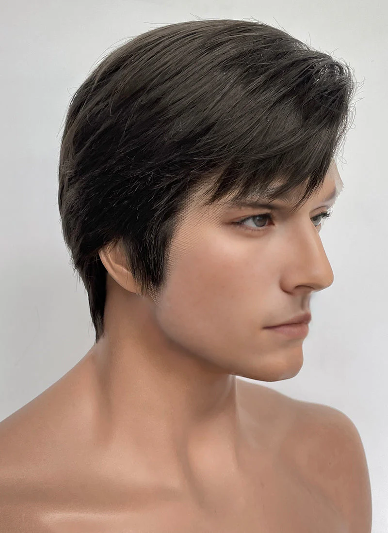 Brunette Straight Lace Front Synthetic Hair Men's Wig LF8064 - Image 3