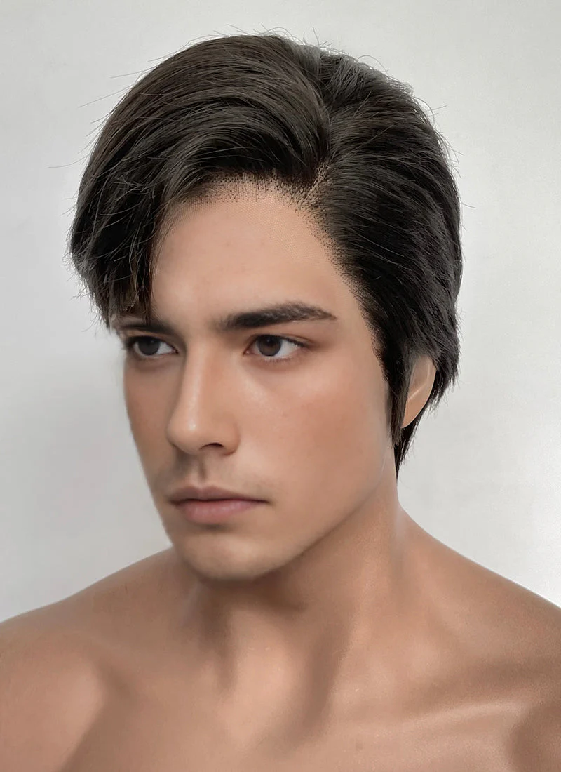 Brunette Straight Lace Front Synthetic Hair Men's Wig LF8064 - Image 4
