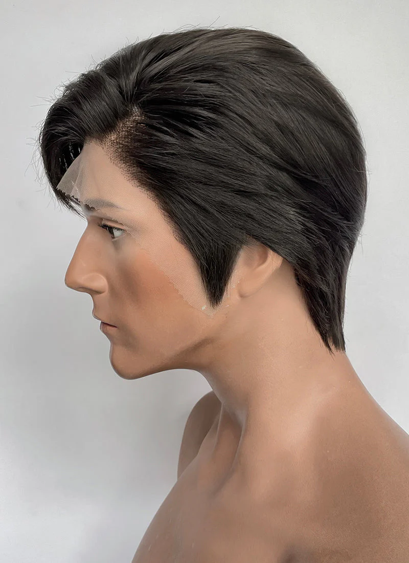Brunette Straight Lace Front Synthetic Hair Men's Wig LF8064 - Image 5