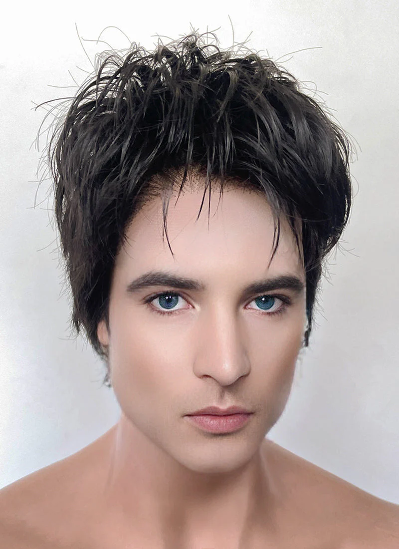 The Sandman Season 2 Dream Natural Black Straight 13" x 6" Lace Top Synthetic Men's Wig LF8069 - Image 2
