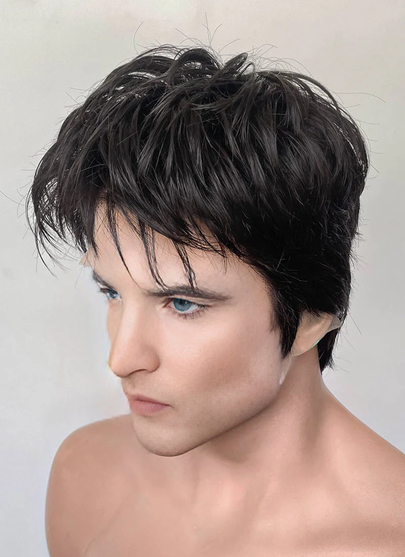 The Sandman Season 2 Dream Natural Black Straight 13" x 6" Lace Top Synthetic Men's Wig LF8069 - Image 5