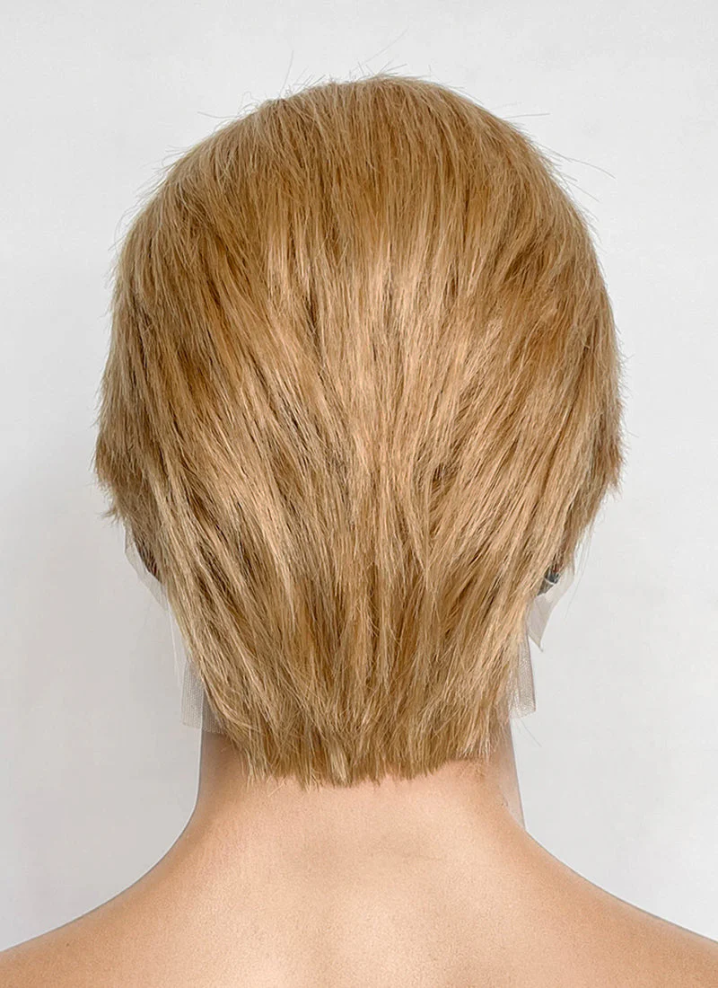 The Fantastic Four Human Torch Johnny Storm Golden Blonde Straight Yaki 13" x 6" Lace Top Synthetic Men's Wig LF8071 - Image 10