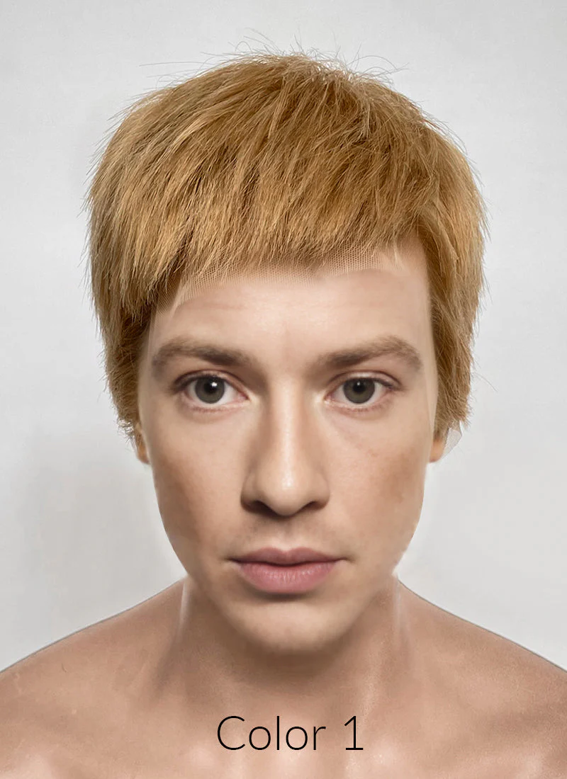 The Fantastic Four Human Torch Johnny Storm Golden Blonde Straight Yaki 13" x 6" Lace Top Synthetic Men's Wig LF8071 - Image 2