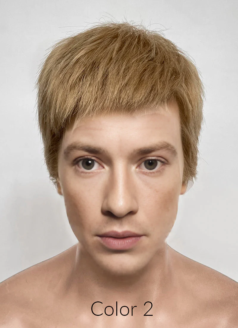 The Fantastic Four Human Torch Johnny Storm Golden Blonde Straight Yaki 13" x 6" Lace Top Synthetic Men's Wig LF8071 - Image 3