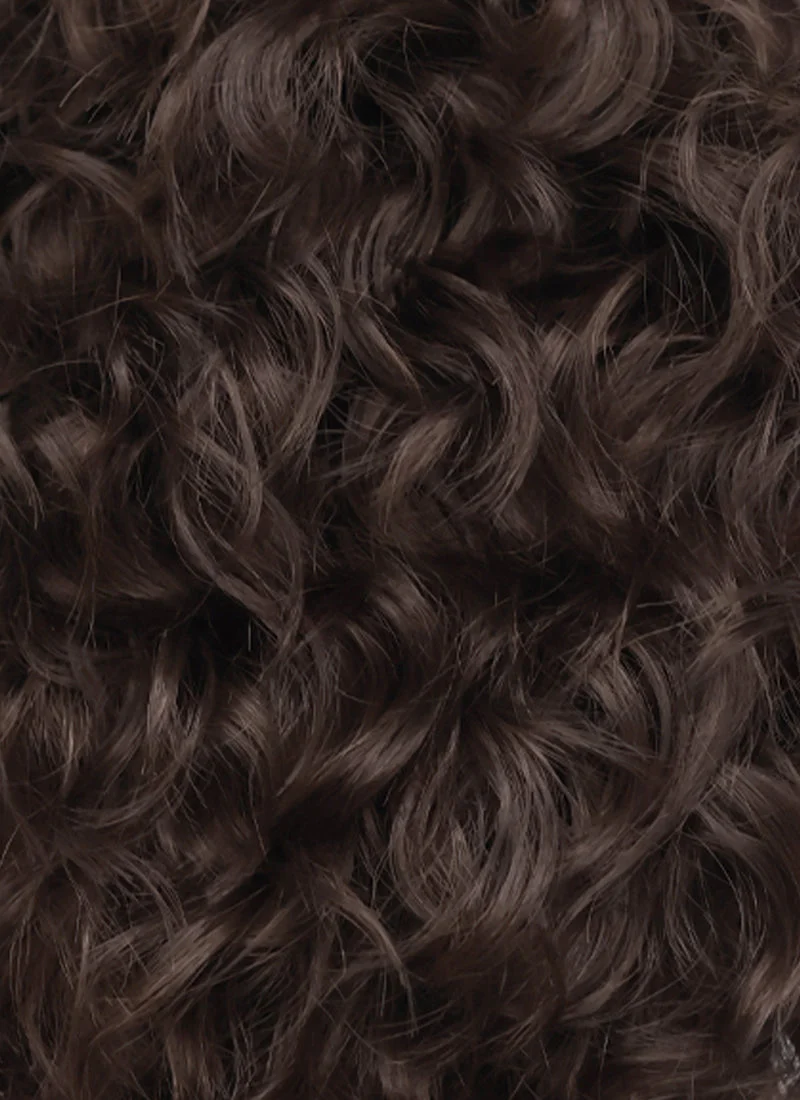 Brunette Curly Mod Lace Front Synthetic Men's Wig LF8074 - Image 9
