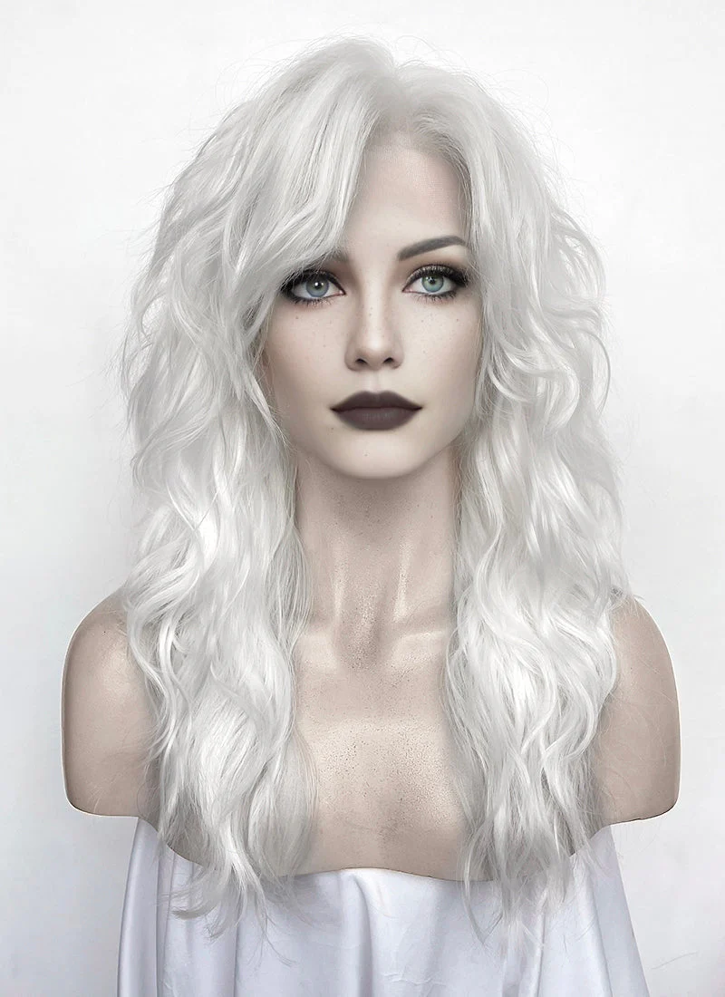 White Wavy Mullet Lace Front Synthetic Wig LF8076 - Image 3
