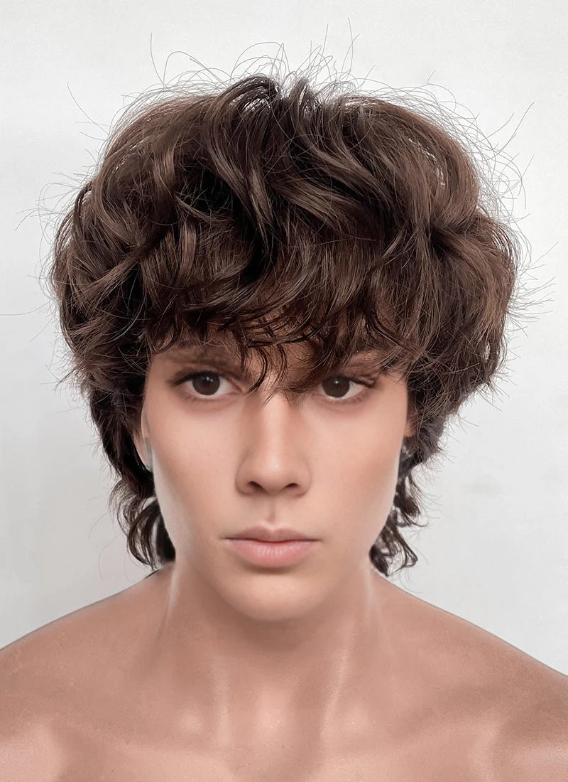 Wednesday Tyler Galpin Brunette Wavy Lace Front Synthetic Men's Wig LF8077
