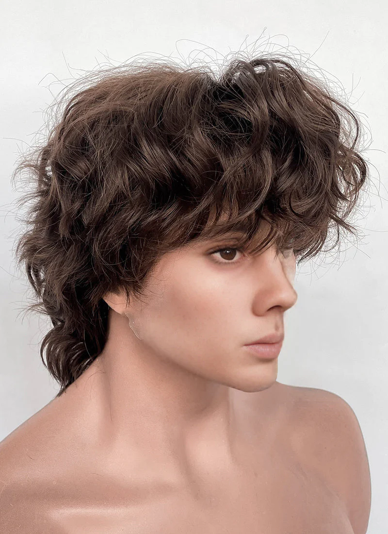 Wednesday Tyler Galpin Brunette Wavy Lace Front Synthetic Men's Wig LF8077 - Image 3
