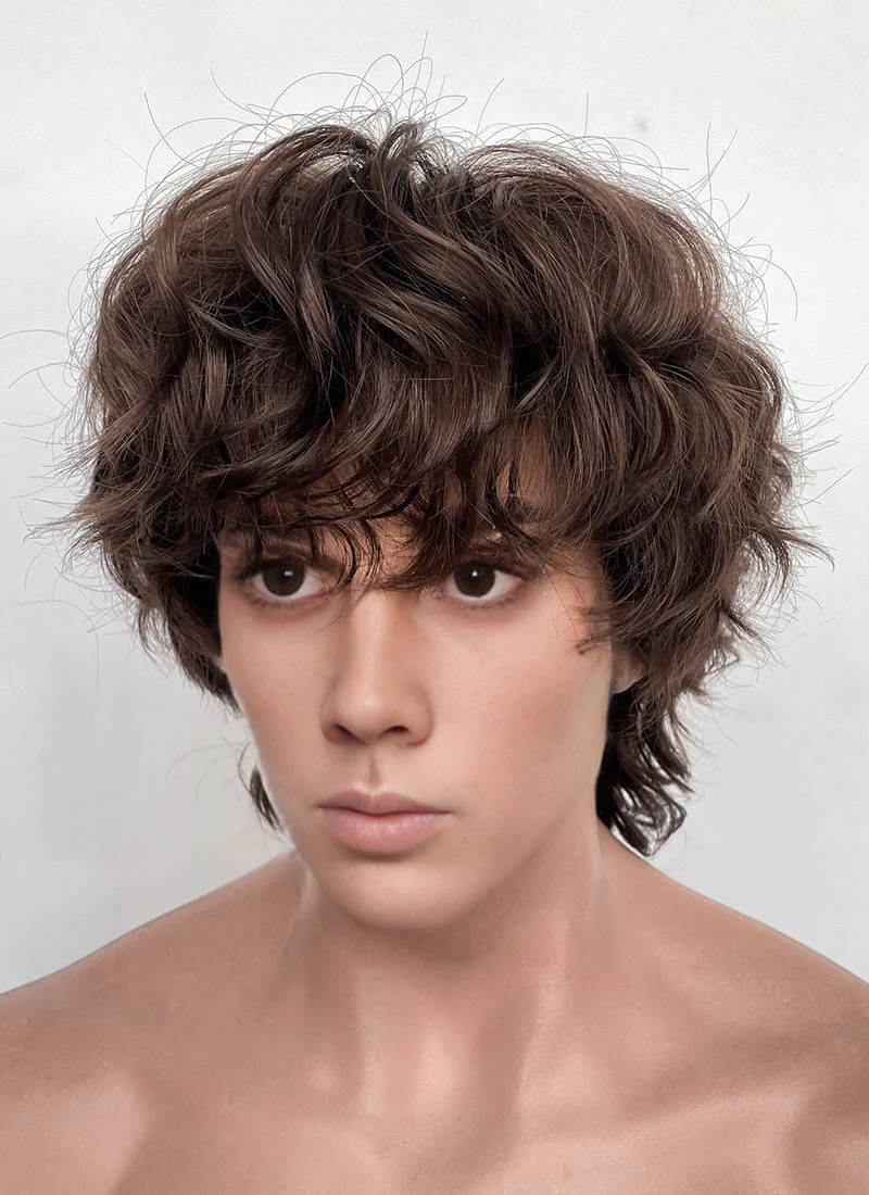 Wednesday Tyler Galpin Brunette Wavy Lace Front Synthetic Men's Wig LF8077 - Image 4