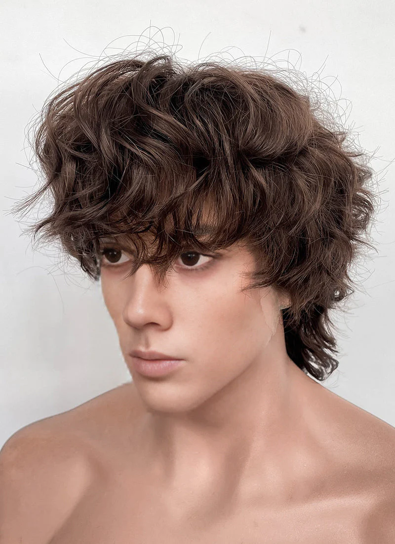 Wednesday Tyler Galpin Brunette Wavy Lace Front Synthetic Men's Wig LF8077 - Image 5