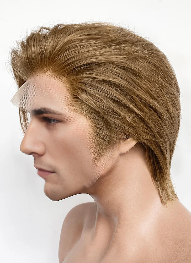 Medium Blonde Straight Lace Front Synthetic Men's Wig LF8078 - Image 4