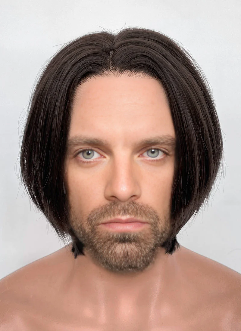 The New Avengers Thunderbolts Bucky Barnes Brunette Straight Lace Front Synthetic Men's Wig LF8080