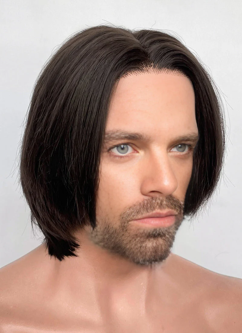The New Avengers Thunderbolts Bucky Barnes Brunette Straight Lace Front Synthetic Men's Wig LF8080 - Image 2
